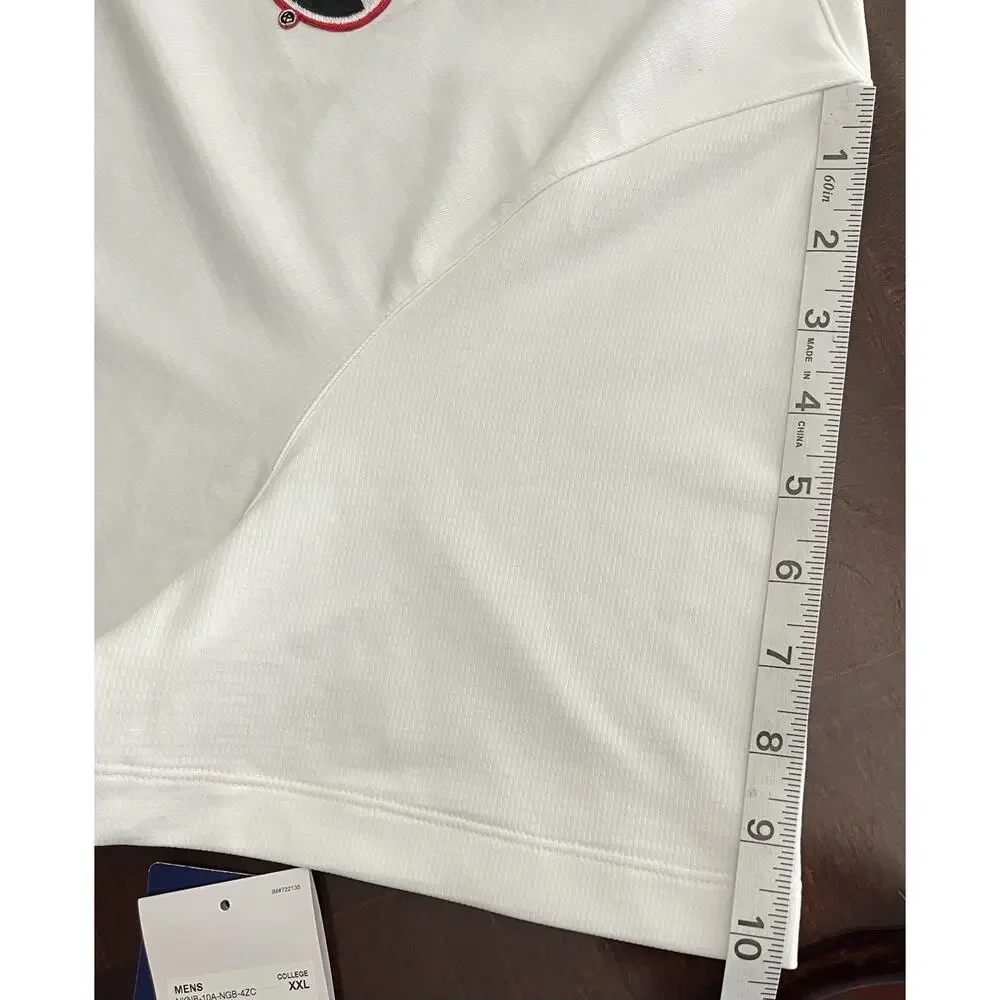 Georgia Bulldogs UGA Collegiate White Nike Dri-Fit Polo Shirt Men's 2XL NWT